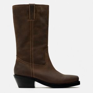 ZARA Leather Biker Boot